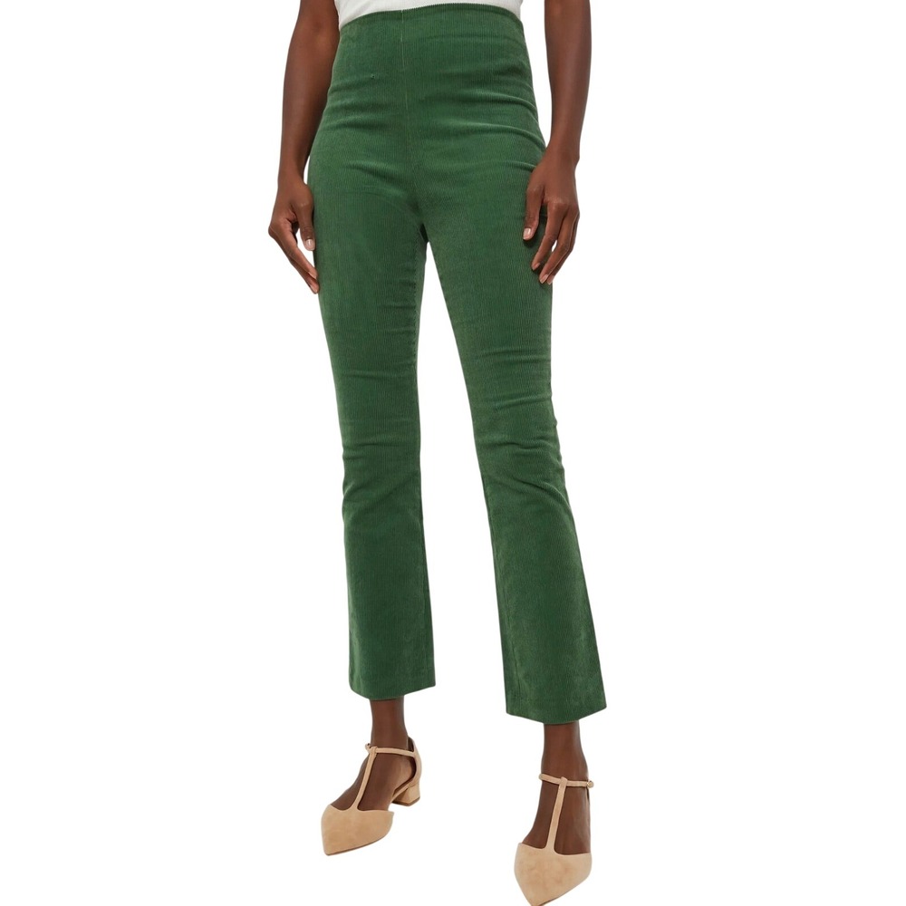 Tuckernuck Green Corduroy Ashford Pants High Rise Cropped Kick Womens Size XS
